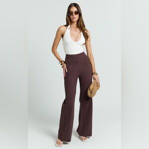 SHOWPO NARCISA BROWN LINEN PANT